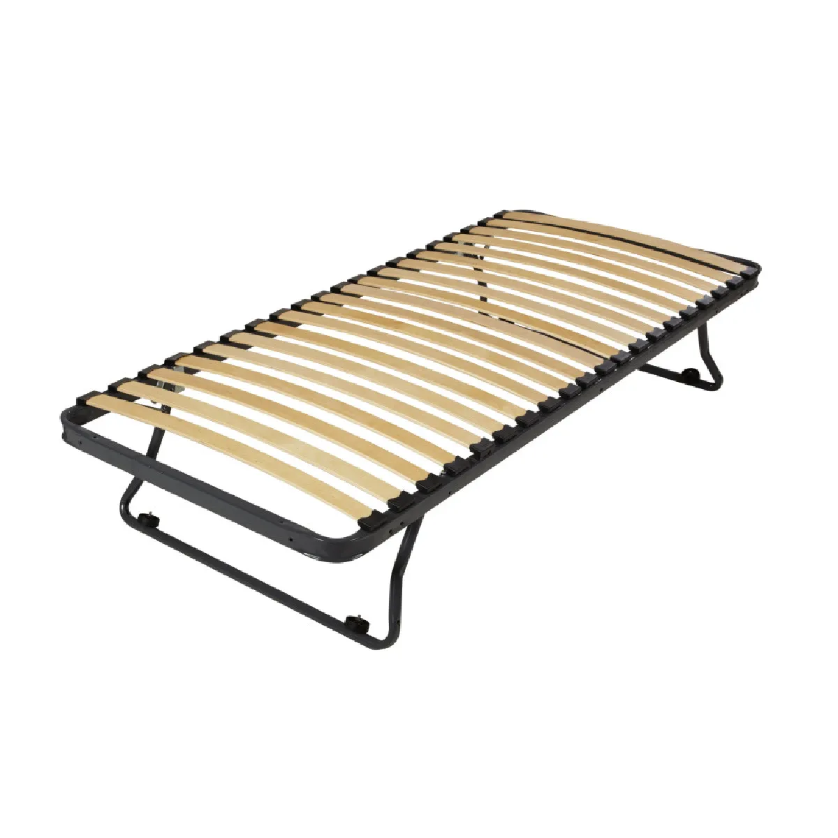 Sommier en métal gigogne 80x190 - 20 lattes bois - Gain de place - Made in France