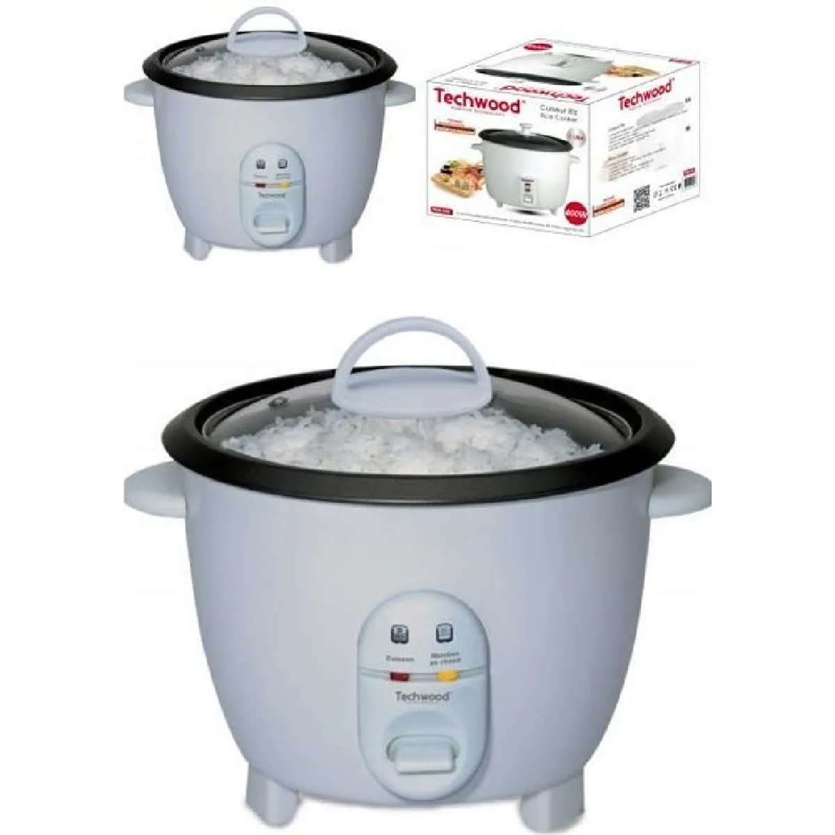 Cuiseur à Riz BLANC 400 W 1,0 L Blanc servez du riz moelleux et parfaitement cuit Spatule et Bol Doseur