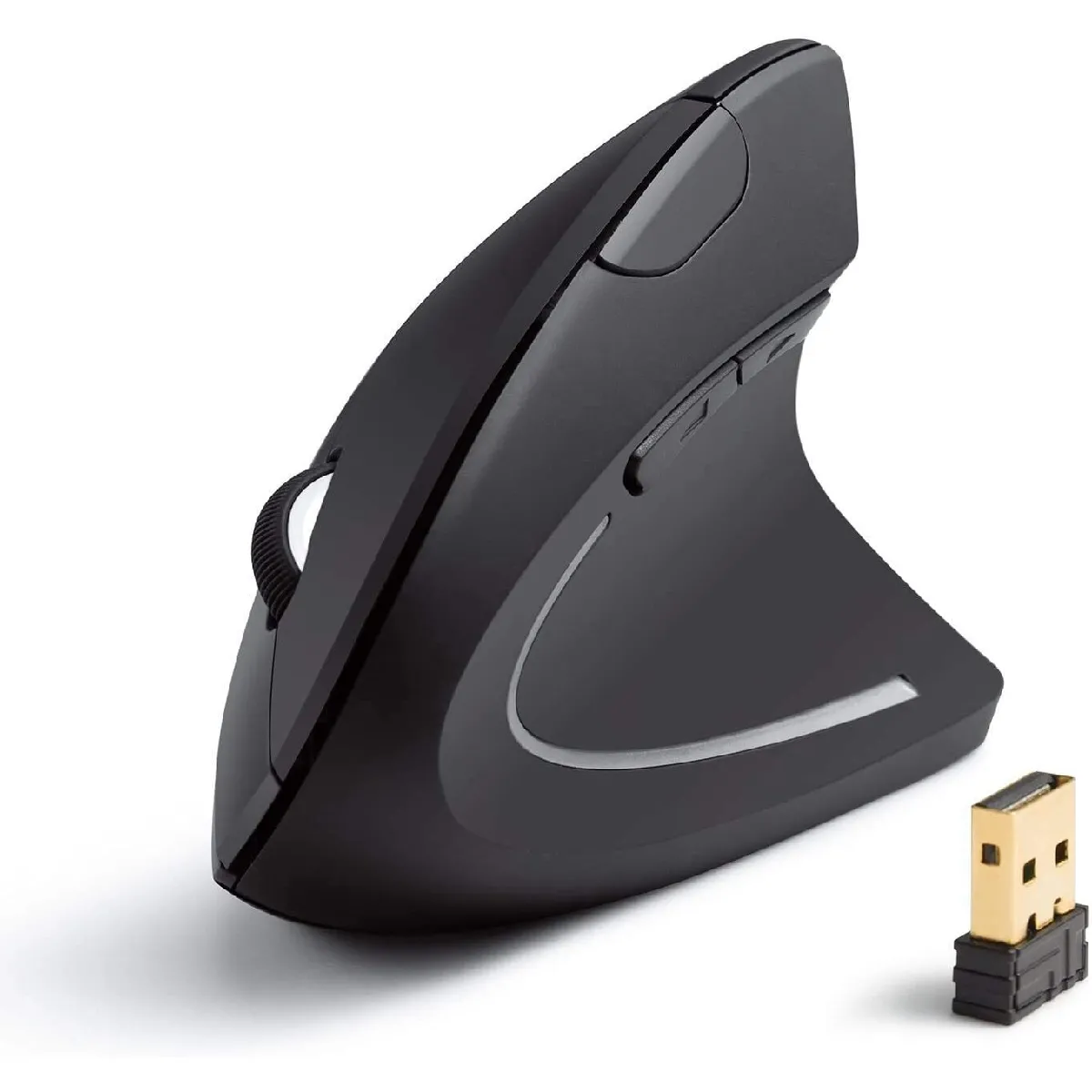 Souris optique sans fil, verticale, ergonomique, AK-UBA 2.4G, 800/1200/1600 ppp, ordinateur portable, bureau, PC, ordinateur portable Apple - noir à 5 boutons