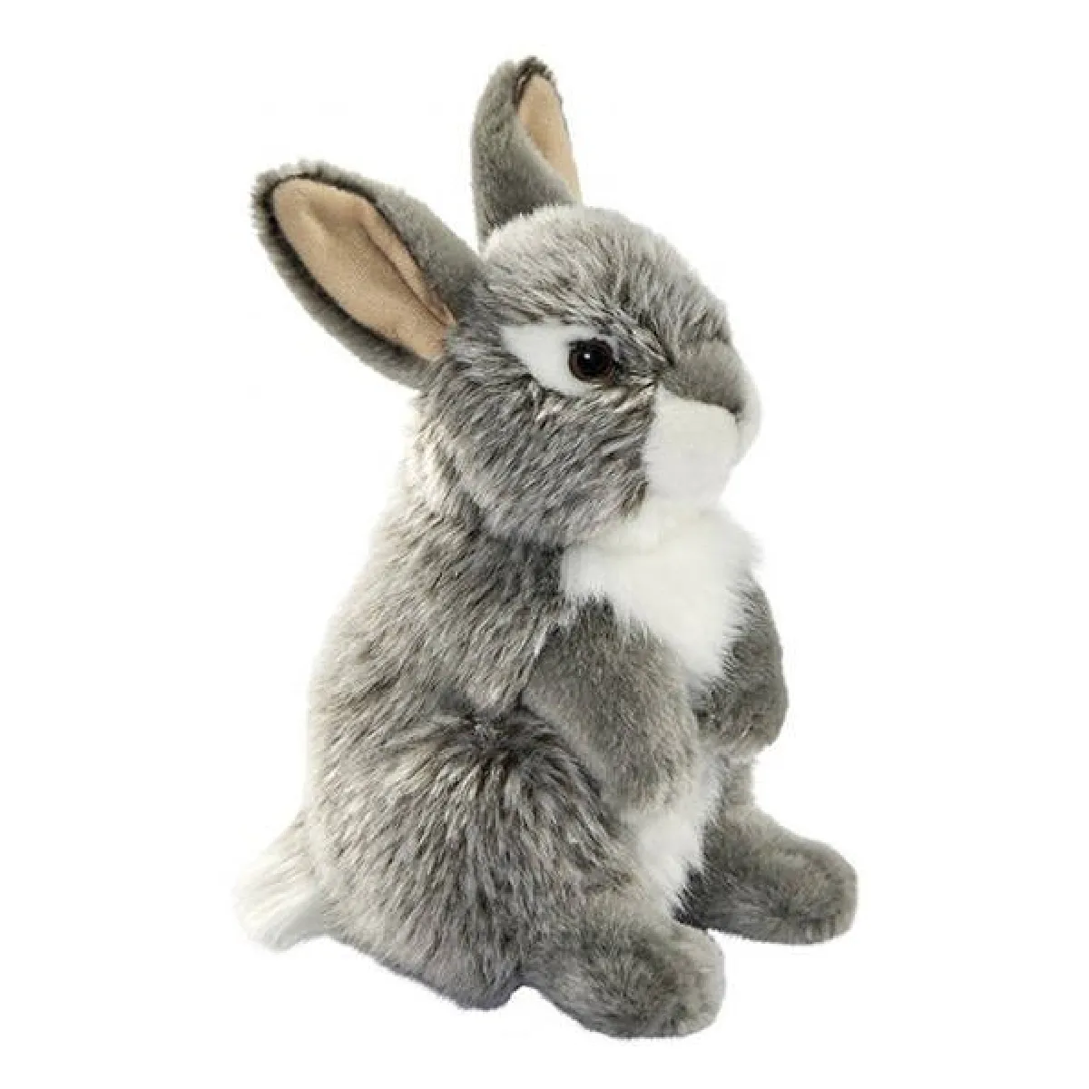 Peluche Lapin gris assis 17 cm