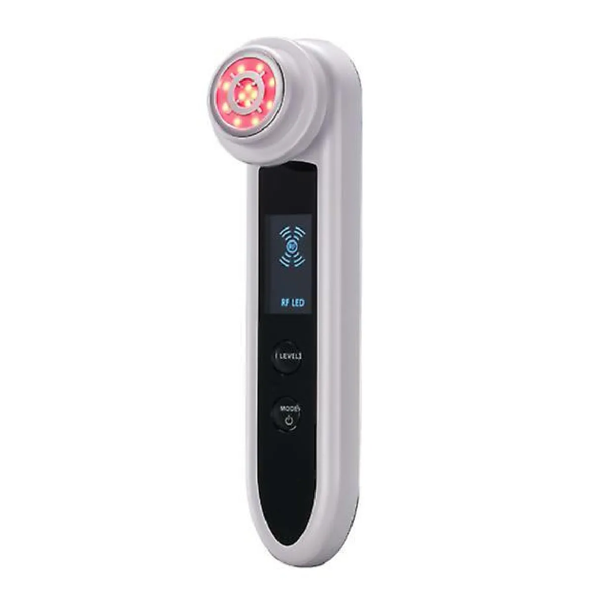 Appareil facial à haute fréquence, Appareil de beauté faciale à haute fréquence RF, Appareil de beauté, RF et EMS et LED et chaud et froid(Blanc)