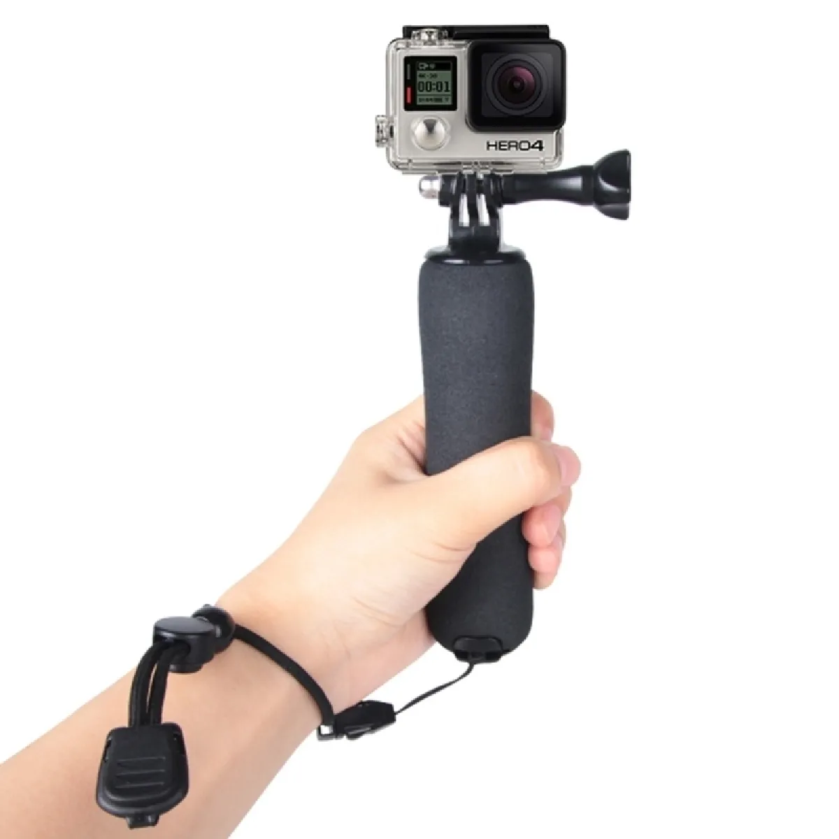 Poignée flottante pour GoPro HERO5 / 4/3 + / 3/2/1 noir Bobber avec la courroie anti perte réglable