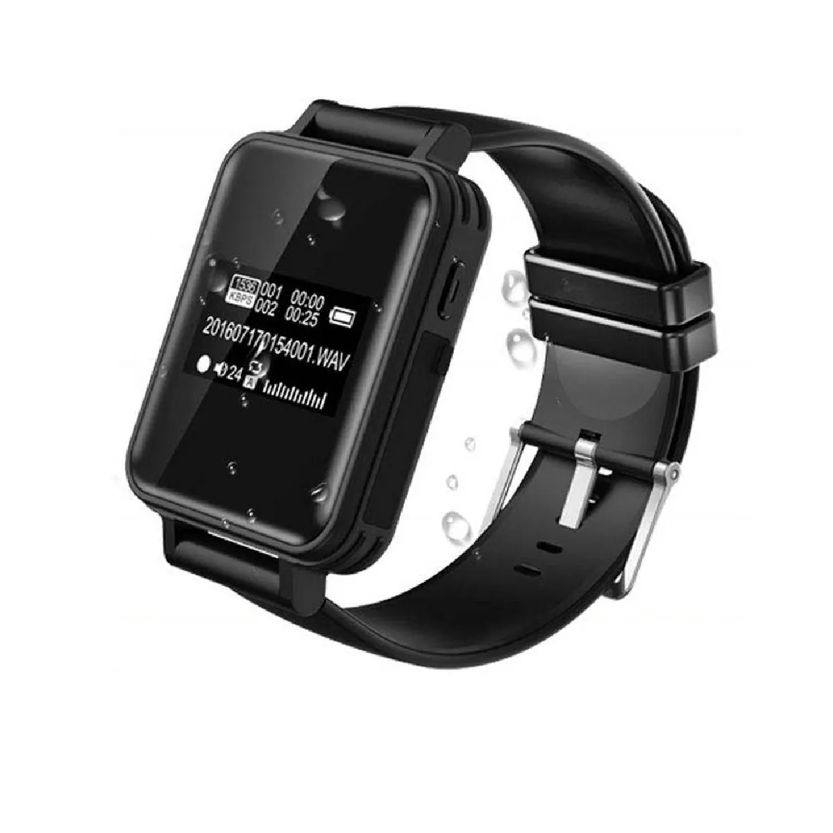 Magnétophone numérique portable 16 Go Enregistrement stéréo Bracelet intelligent Montre Podomètre Lecteur MP3 sans perte Hifi