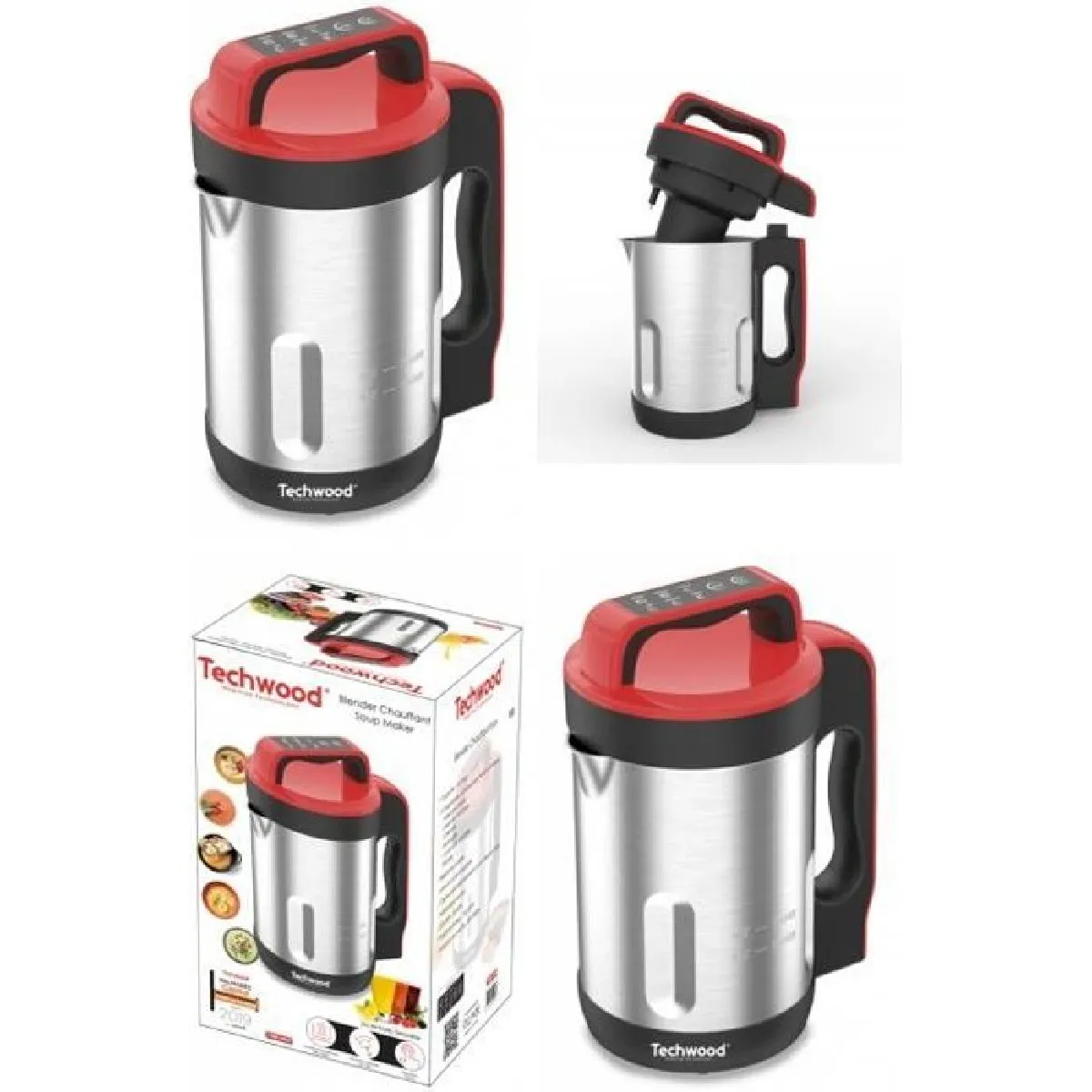 Blender Chauffant Inox avec 6 Programmes culinaires avec témoins lumineux de 800-1000W