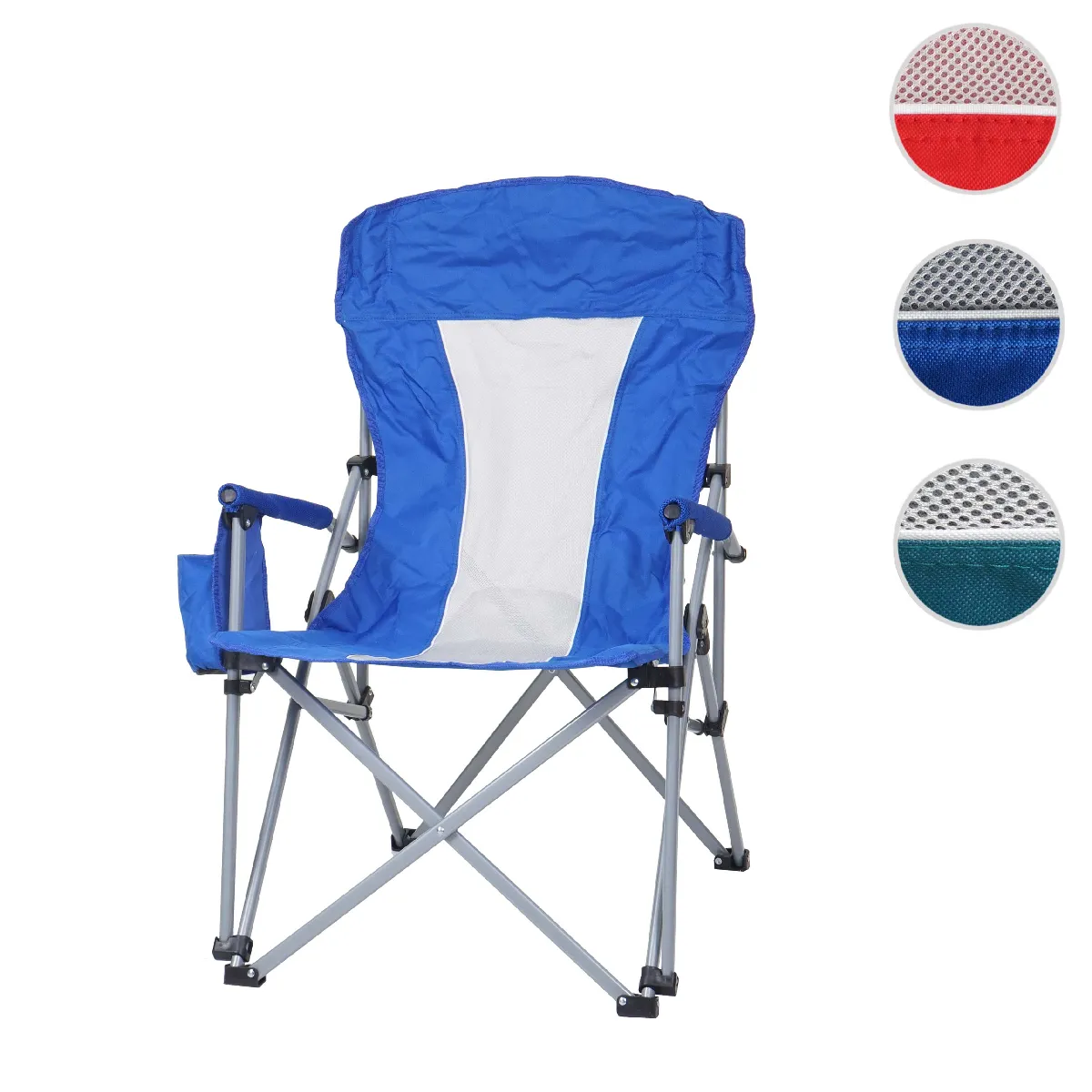 Chaise de camping HWC-L50, chaise pliante chaise de pêcheur chaise de régie, lavable housse de protection acier tissu/textile ~ bleu