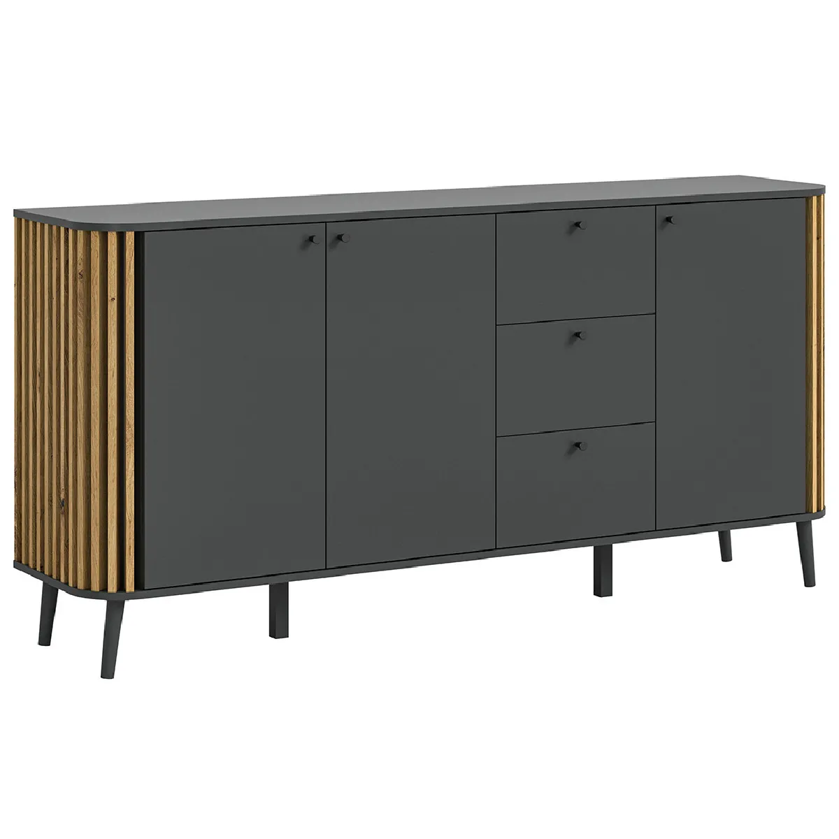 Camberwell - buffet bas - gris et bois - 177 cm