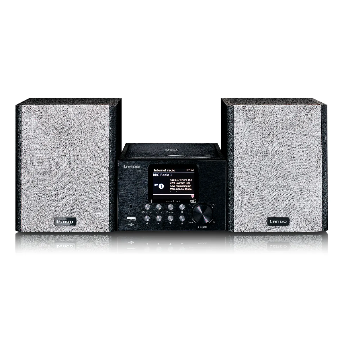 Micro chaîne hi fi avec radio smart, lecteur CD/USB, internet, DAB+, Bluetooth® MC-250BK Noir