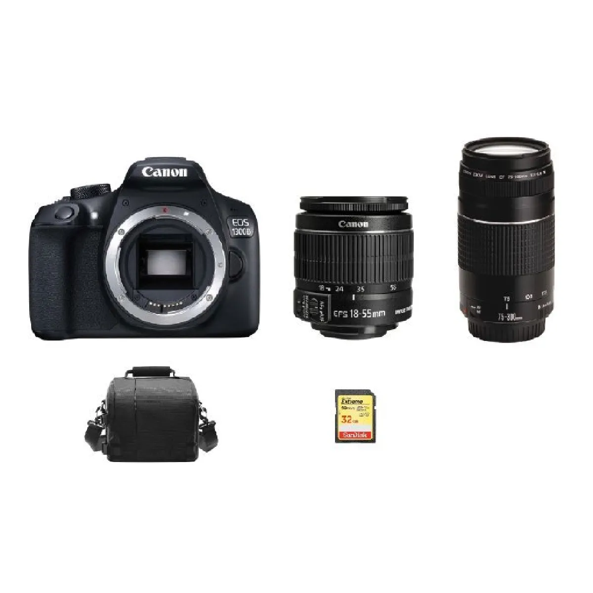 canon-eos-1300d-kit-ef-s-18-55mm-f3-5-5-6-is-ii-ef-75-300mm-f4-5-6-iii-32g-sd-card-camera-bag-0793588532918