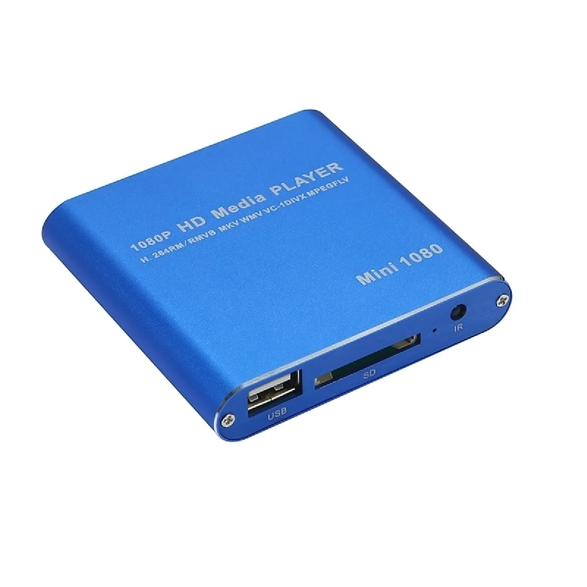 Passerelle multimédia MINI 1080P Full HD Media USB HDD Boîtier de lecteur de carte SD / MMCEU Plug Bleu