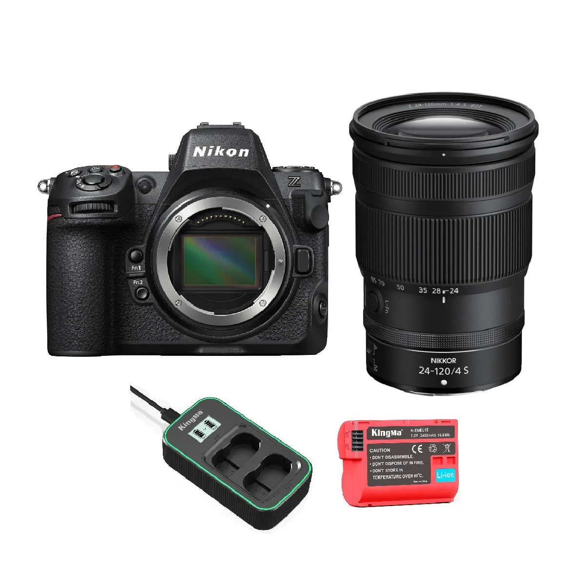 Nikon Z8 Camera + Z 24-120mm f4 S Lens + Kingma battery Charger kit