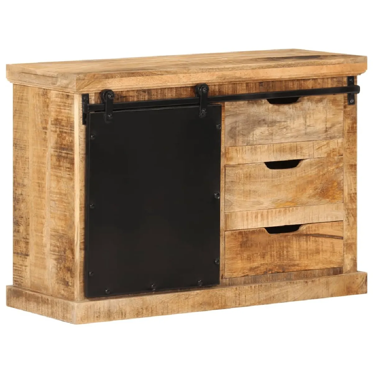 Buffet,Meuble de Rangement,commode pour salon,Cuisine 80x30x55 cm bois de manguier brut massif -MN53125