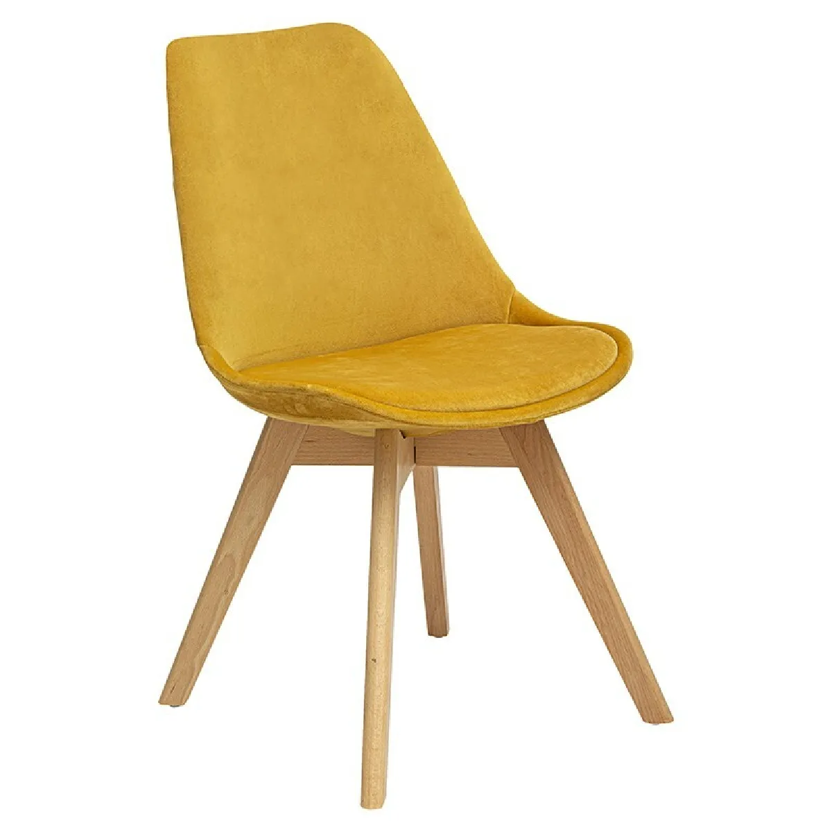 Chaise Baya en velours jaune ocre - ATMOSPHERA