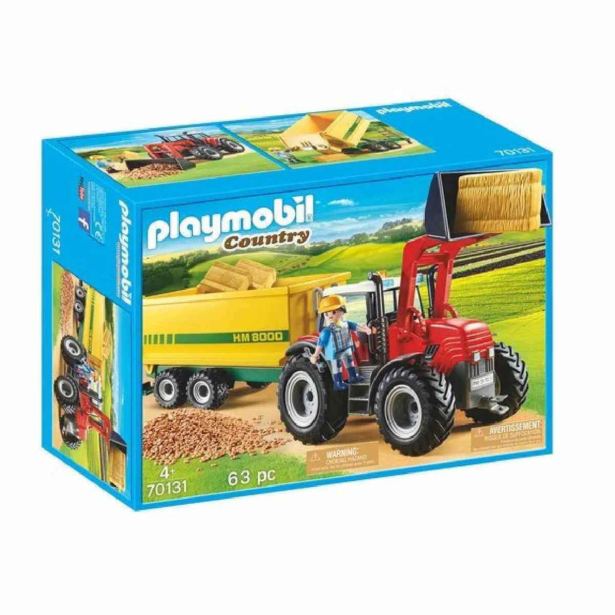 Grand tracteur avec remorque Playmobil Country 70131