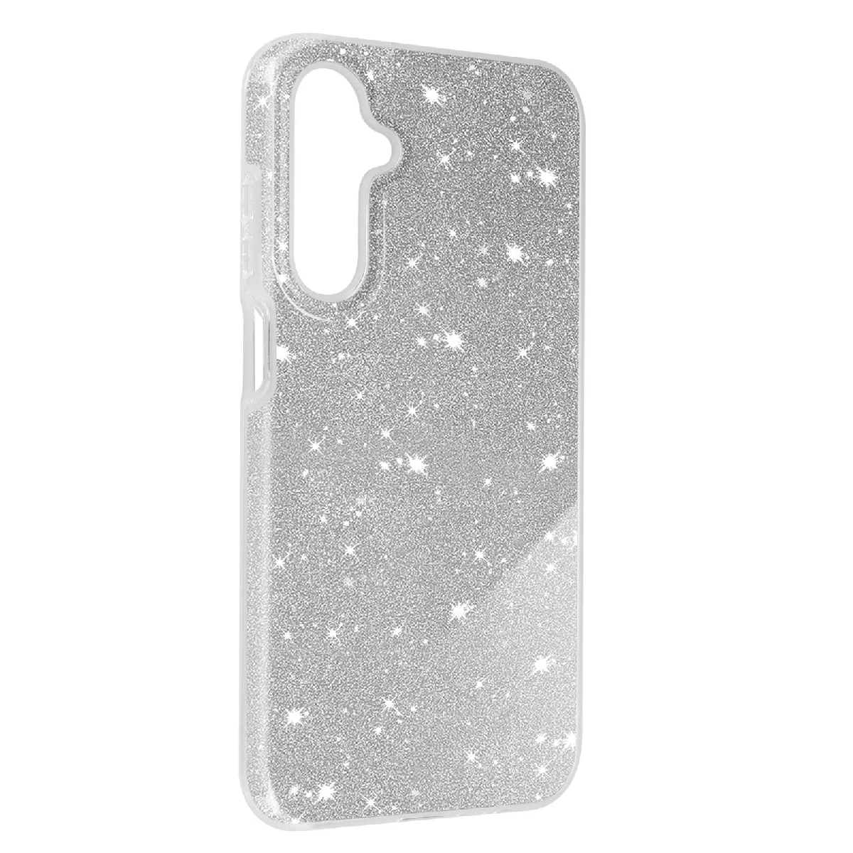 Avizar Coque pour Samsung Galaxy A25 5G Paillette Silicone Semi rigide Fin Argent