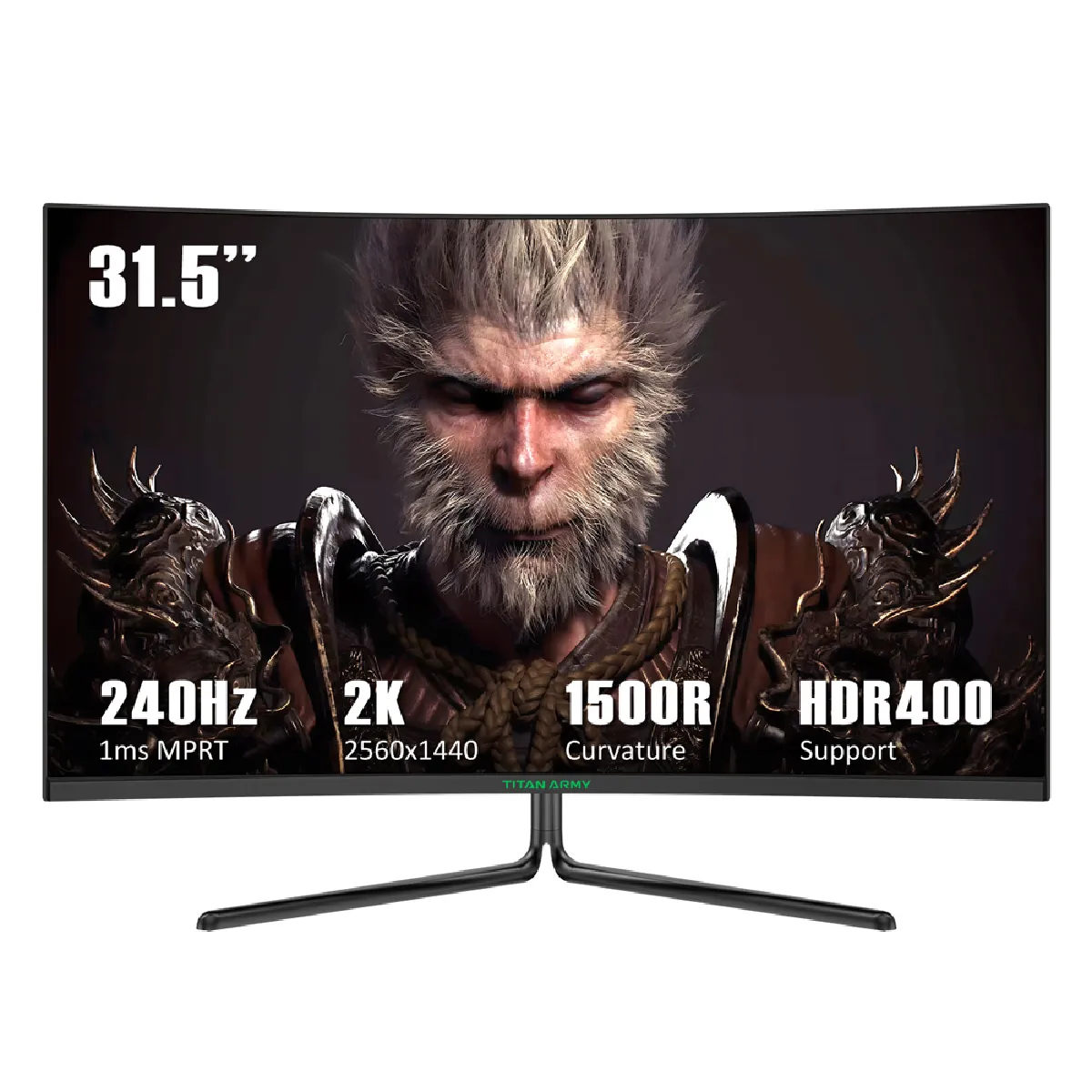 Moniteur de jeu incurvé TITAN ARMY C32C1S 1500R, panneau rapide HVA 31,5 pouces 2560*1440, taux de rafraîchissement de 240 Hz