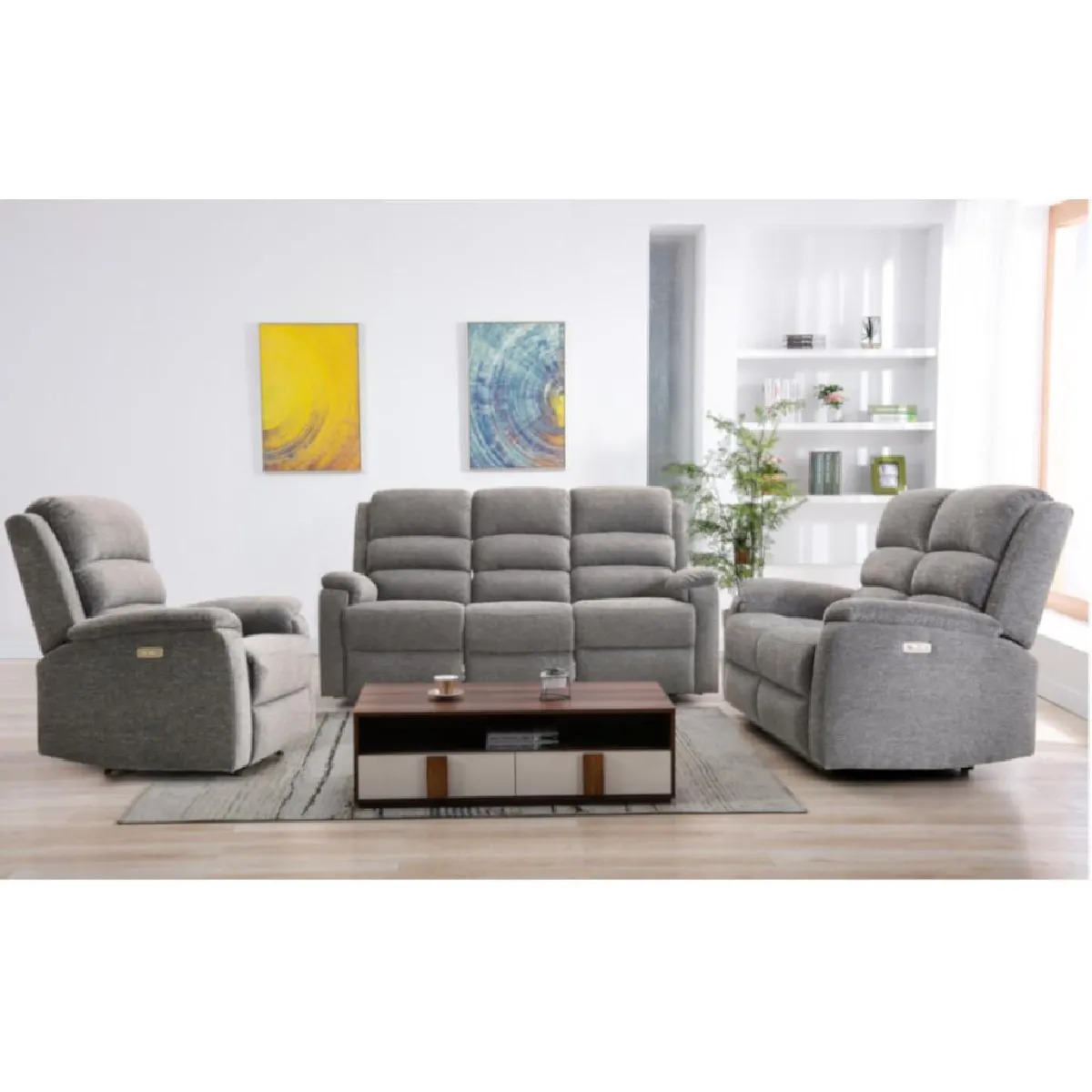 Fauteuil relax électrique en tissu anthracite NEVERS