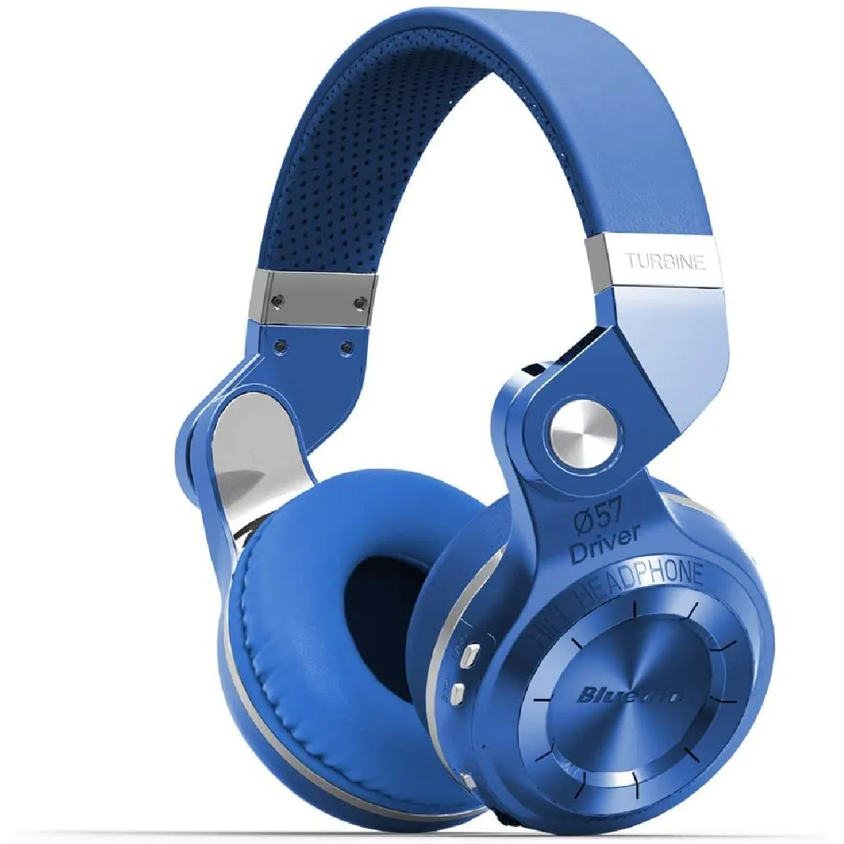 Casque Bluetooth 5.0 stéréo sans fil Chronus T2S, filaire/rotatif/fonction cloud/commande vocale, écouteurs Bluetooth à basses lourdes de 57 mm sur l'oreille(bleu)