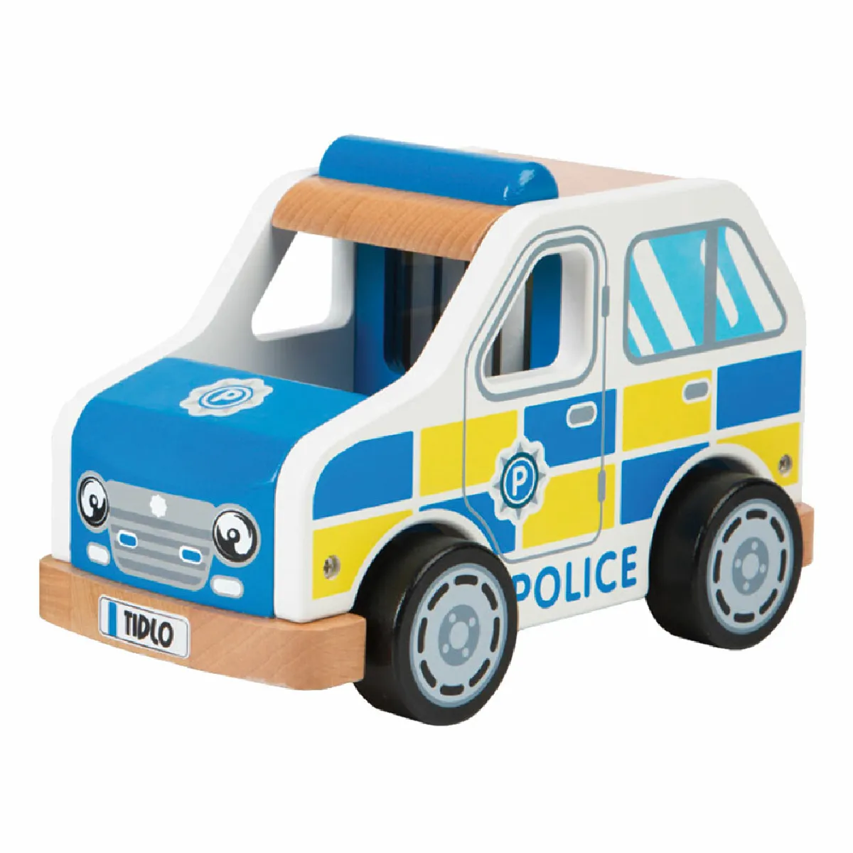 Jouet de voiture de police en bois