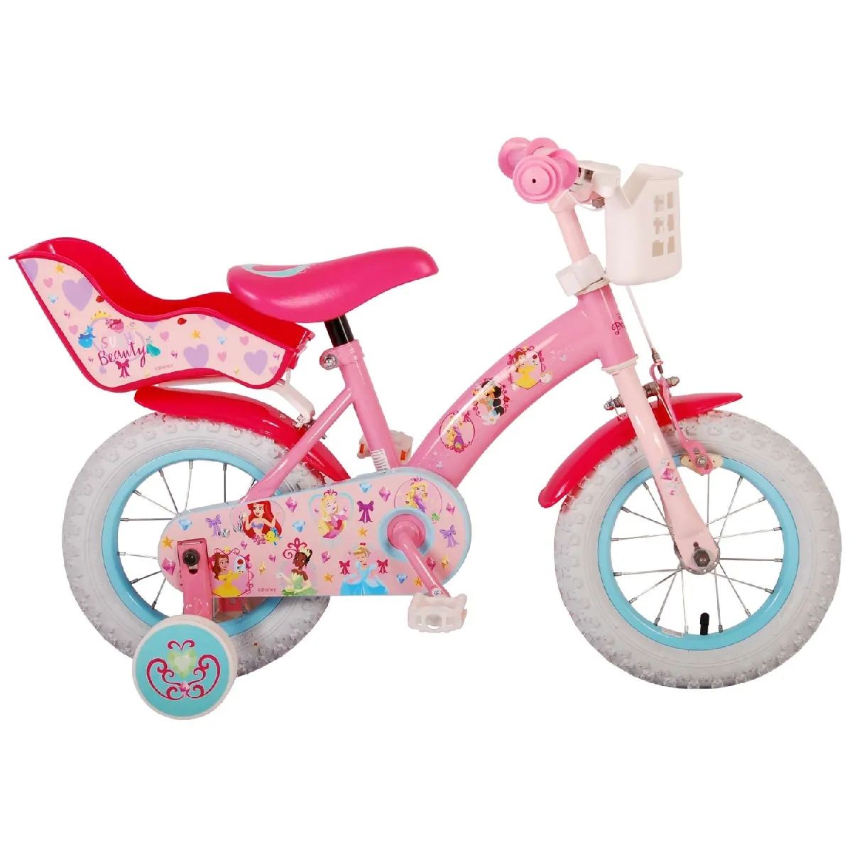 Vélo enfants Disney Princesse 12 pouces Rose