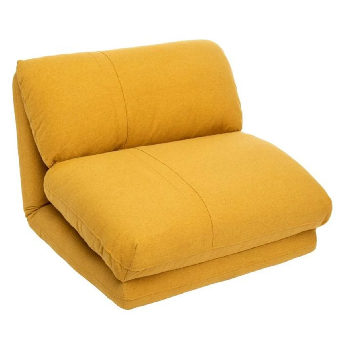 Chauffeuse fauteuil coloris moutarde en mousse PU - Longueur 82 x Profondeur 79 x Hauteur 60 cm