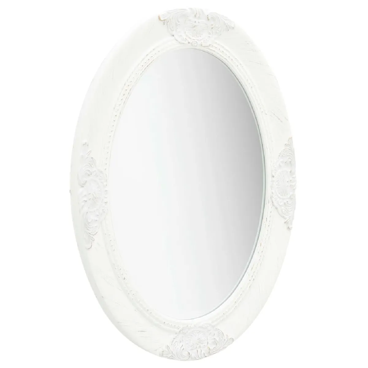 Miroir mural style baroque - Miroir Décoration pour Maison Salle de Bain 50x70 cm Blanc -GKD43910