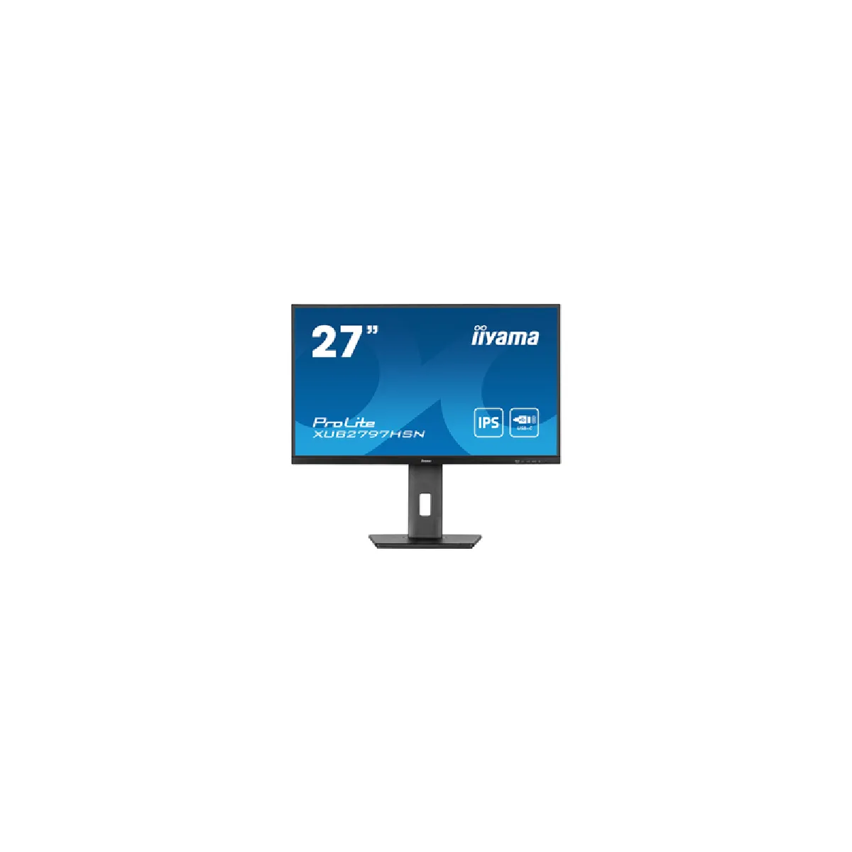 Ecran IIYAMA 27'' Ultra mince Noir IPS 1920x1080 100Hz 1ms 250 cd/m² 1xHDMI 1xDP 1xUSB-C 1xUSB-C dock 3xUSB-HUB 15cm pied réglable + Pivot TCO