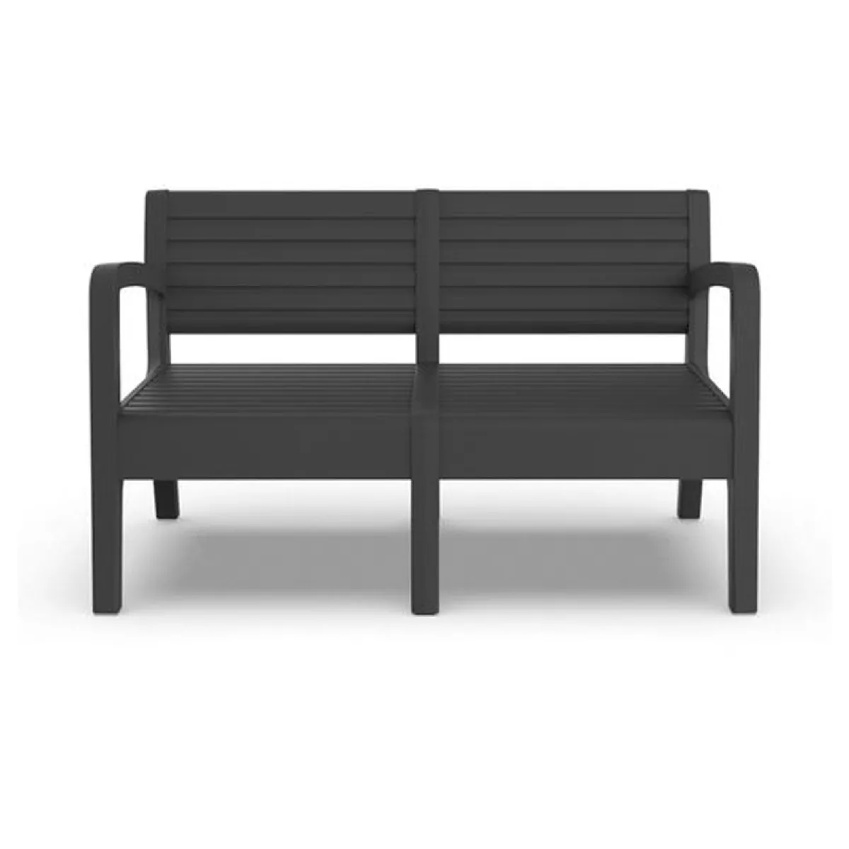 Sp Berner Miami Banc-canapé en résine Graphite 120x72x69 cm Banc d'extérieur 2 places Couleur Anthracite