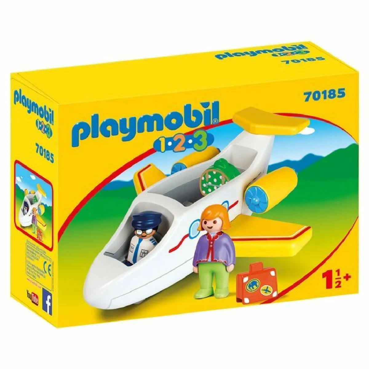 Avion avec pilote et vacancière Playmobil 1.2.3 70185