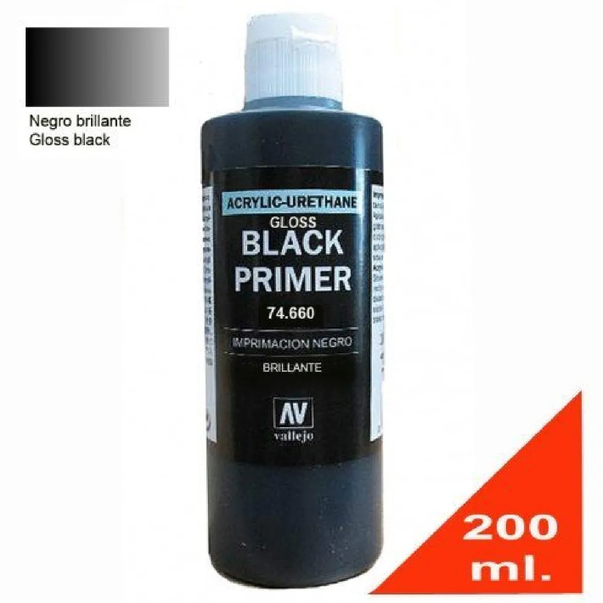 Vallejo Gloss Black Primer 200ml Paint