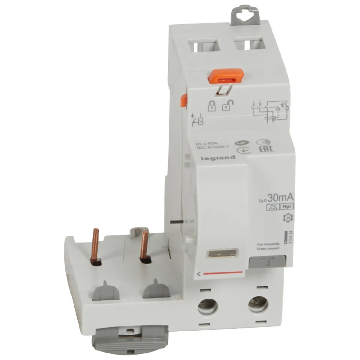 bloc différentiel - legrand dx3 - 2p - 40a - type hpi - 30 ma - legrand 410434