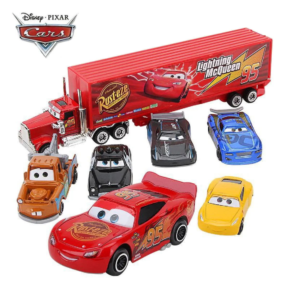 Disney Pixar Voiture Maquereau Oncle Camion Housse de Voiture Jouet Modèle Lightning Jouet & 124 ; Voiture Jouet Moulée Sous Pression(Le noir)