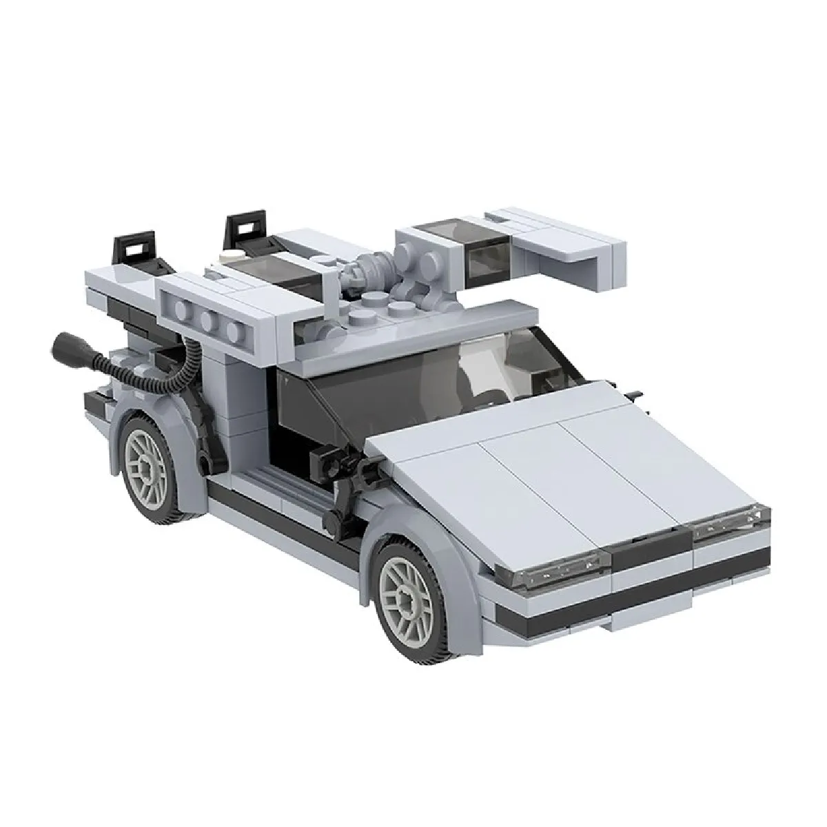 Retour aux futurs ensembles de bâtiments Speed DMC Time Machine Derian Champion Supercars Bricolage Briques Jeux de cerveau Jouets Meilleurs cadeaux pour les enfants - Bloc (gris)