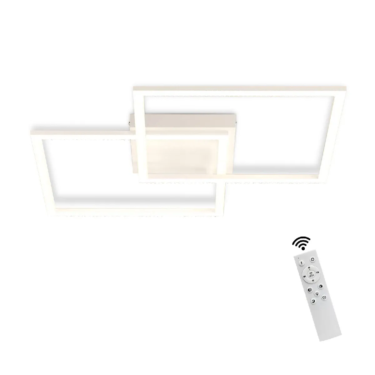 NETTLIFE Plafonnier LED Dimmable Salon Design Moderne avec Télécommande 52W Lampe de Cuisine Chambre pour Salle à Manger Cuisine