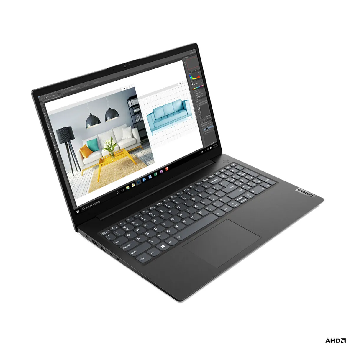 Ordinateur Portable Lenovo V15 G2 ALC R7-5700U 8GB 512GB SSD Espagnol Qwerty 15,6" 8 GB RAM 512 GB 15"