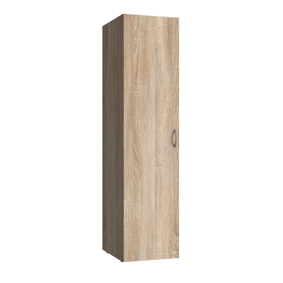 Armoire de rangement en bois mélamine coloris imitation chêne - longueur 40 x hauteur 185 x profondeur 54 cm