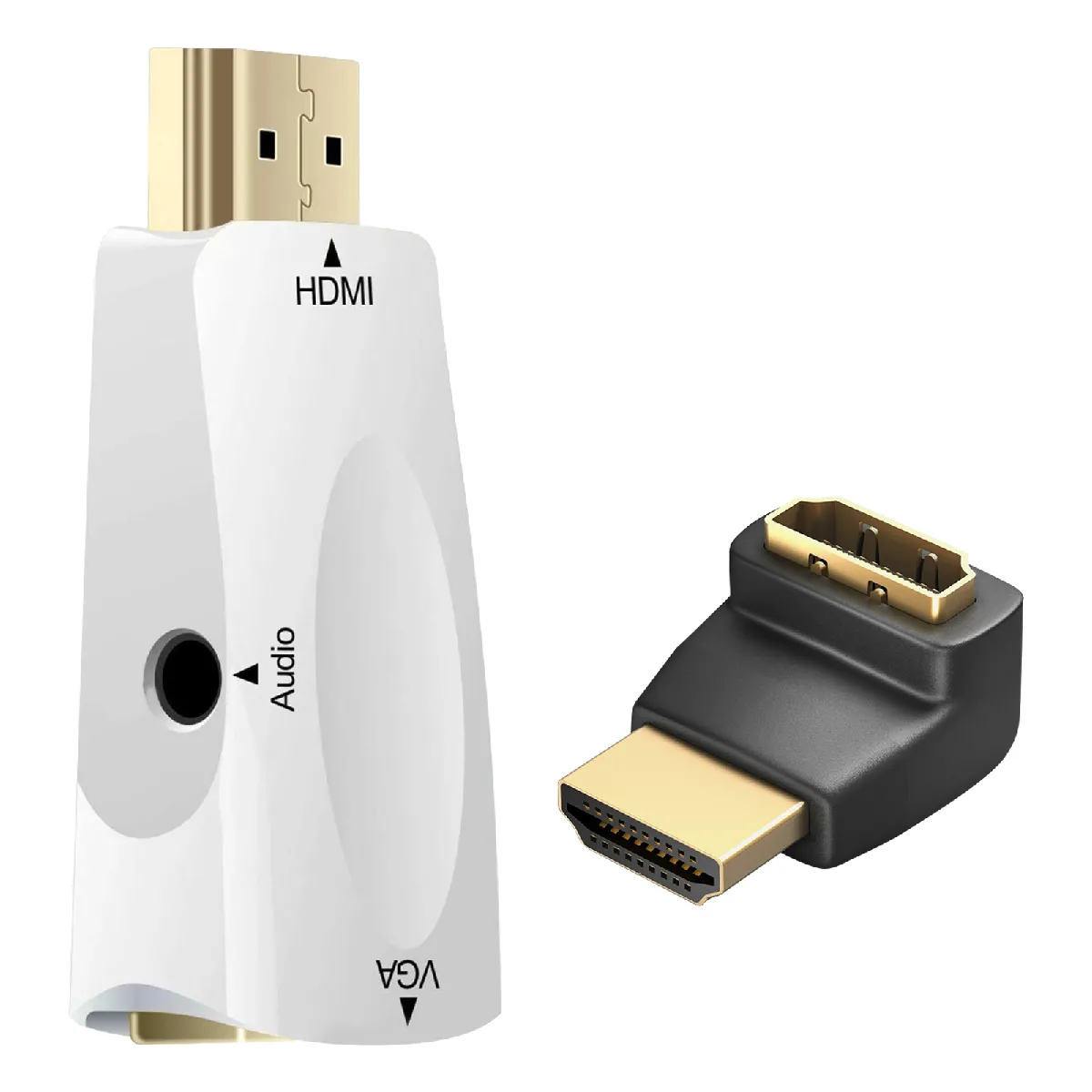 Adaptateur Vidéo et Audio HDMI Mâle vers VGA Femelle Full HD Blanc