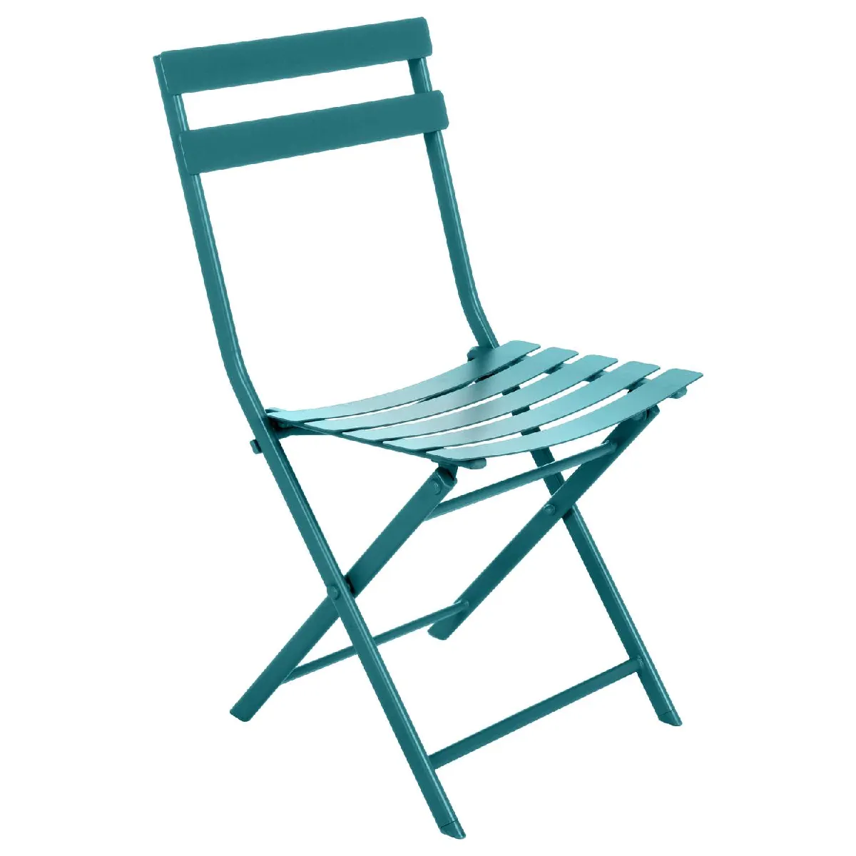 Chaise de jardin pliable en métal Greensboro - Bleu canard