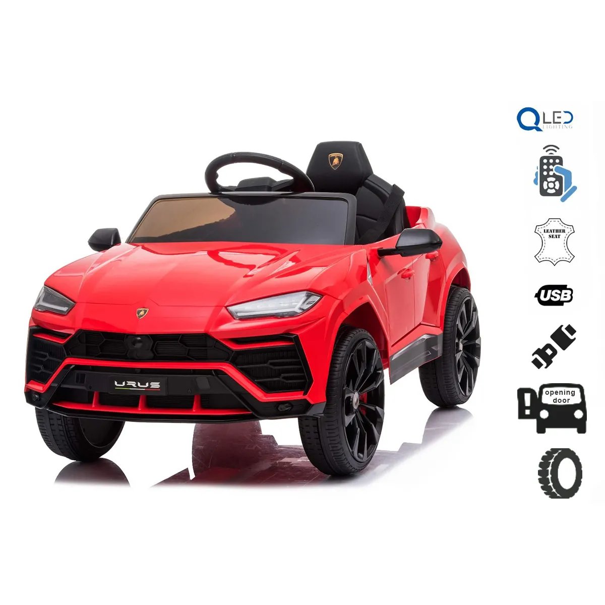 Voiture électrique Lamborghini URUS, rouge, sous licence d'o