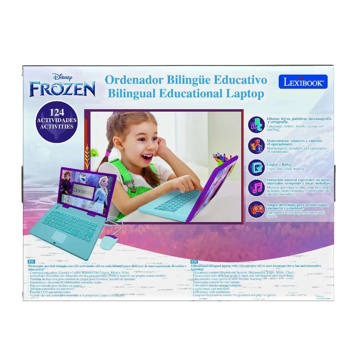 Ordinateur portable éducatif bilingue La reine des neige (EN/ES)