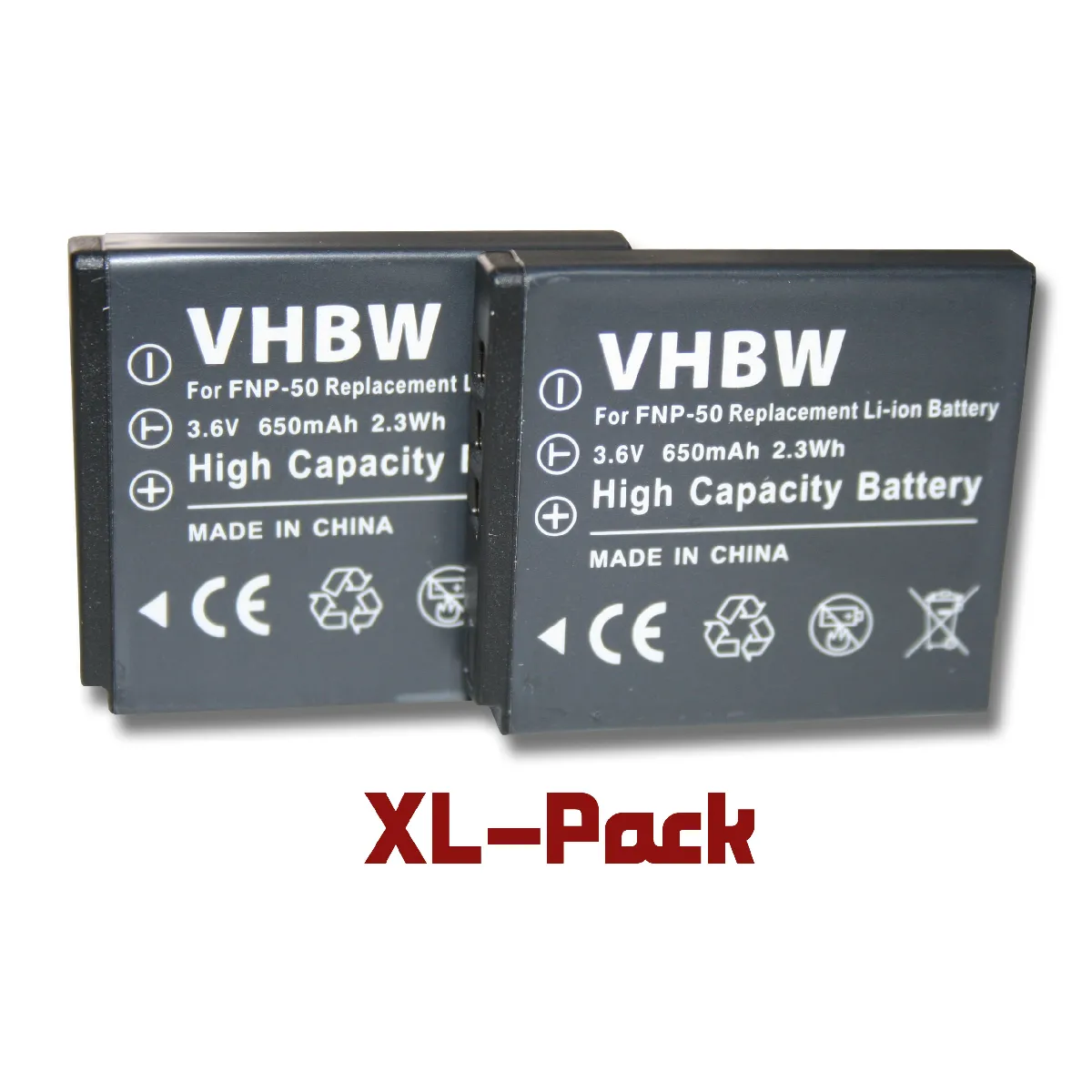 2x vhbw caméra batterie SET pour Pentax Q, Q10 comme Pentax D-Li68, D-Li122.