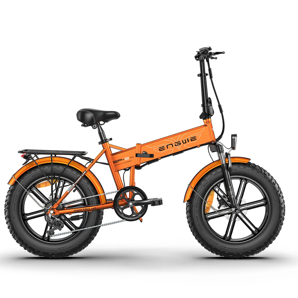 ENGWE EP-2 Pro Vélo électrique Pliable pour adultes, 20" 4.0 Fat Tire Dirt Bike, 750 W 48 V 13 Ah - Orange