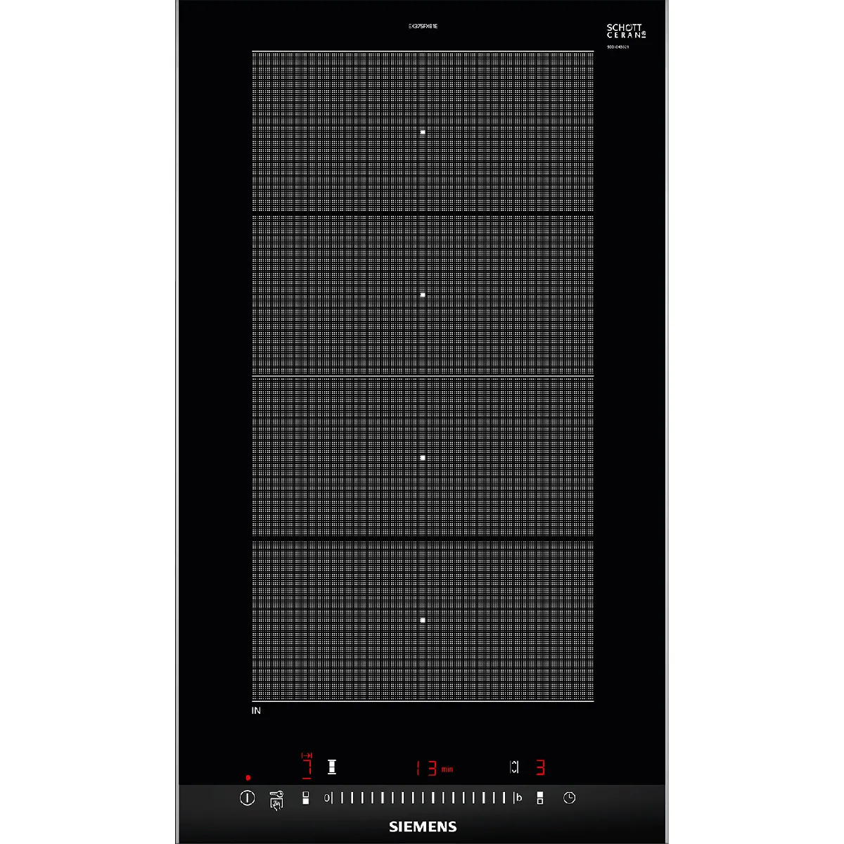 Table induction domino 30cm 2 foyers - ex375fxb1e - SIEMENS