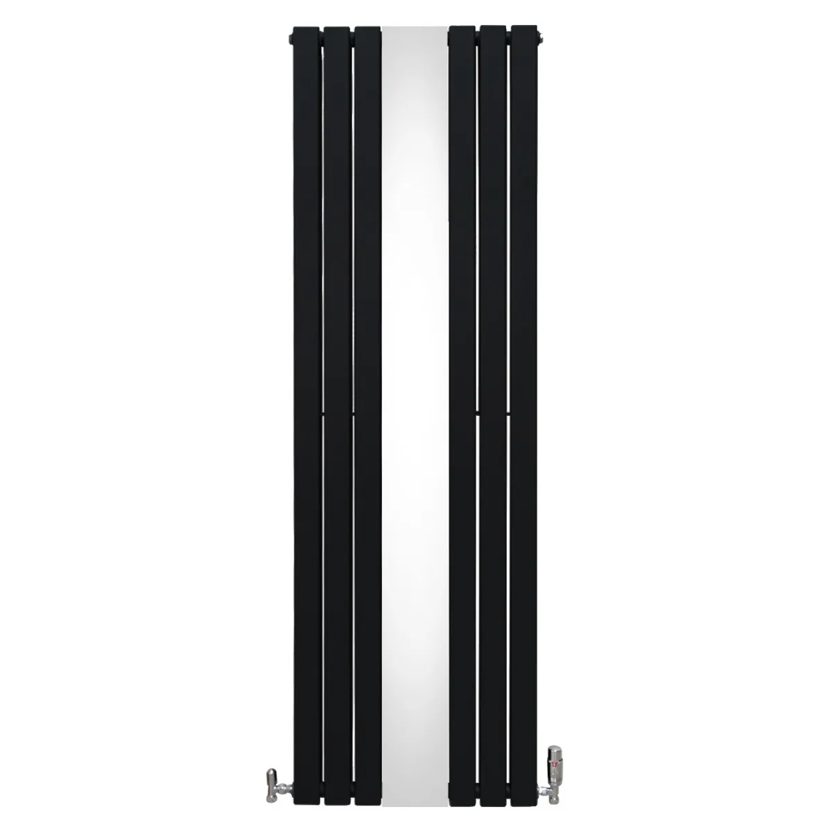 Radiateur Plat avec Miroir & Valves - 1800mm x 565mm – Noir