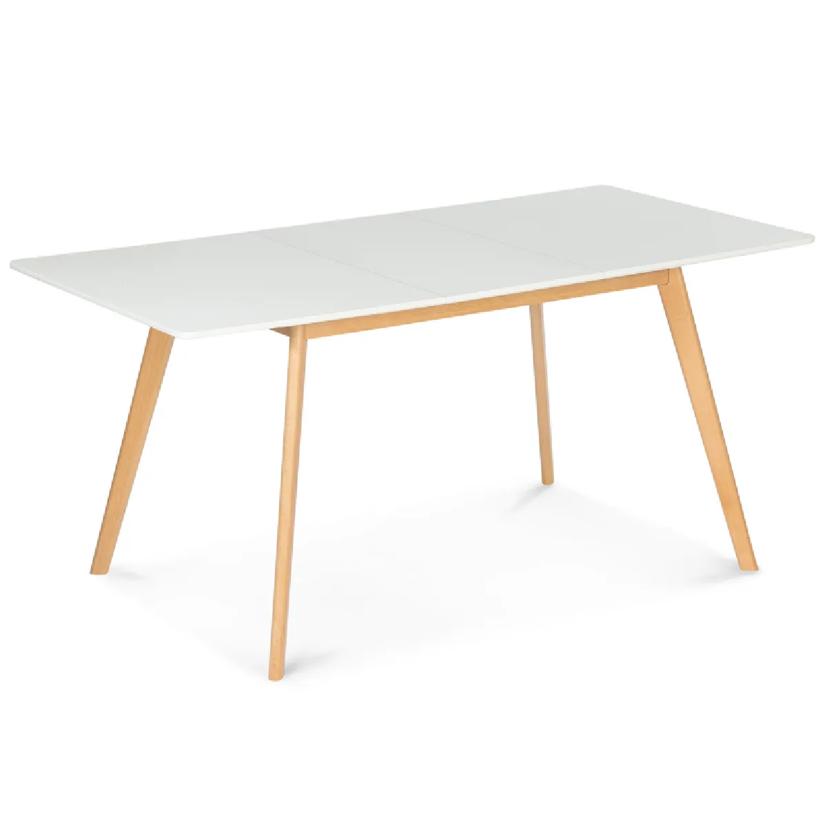 Table scandinave extensible rectangle INGA 4-6 personnes blanche 120-160