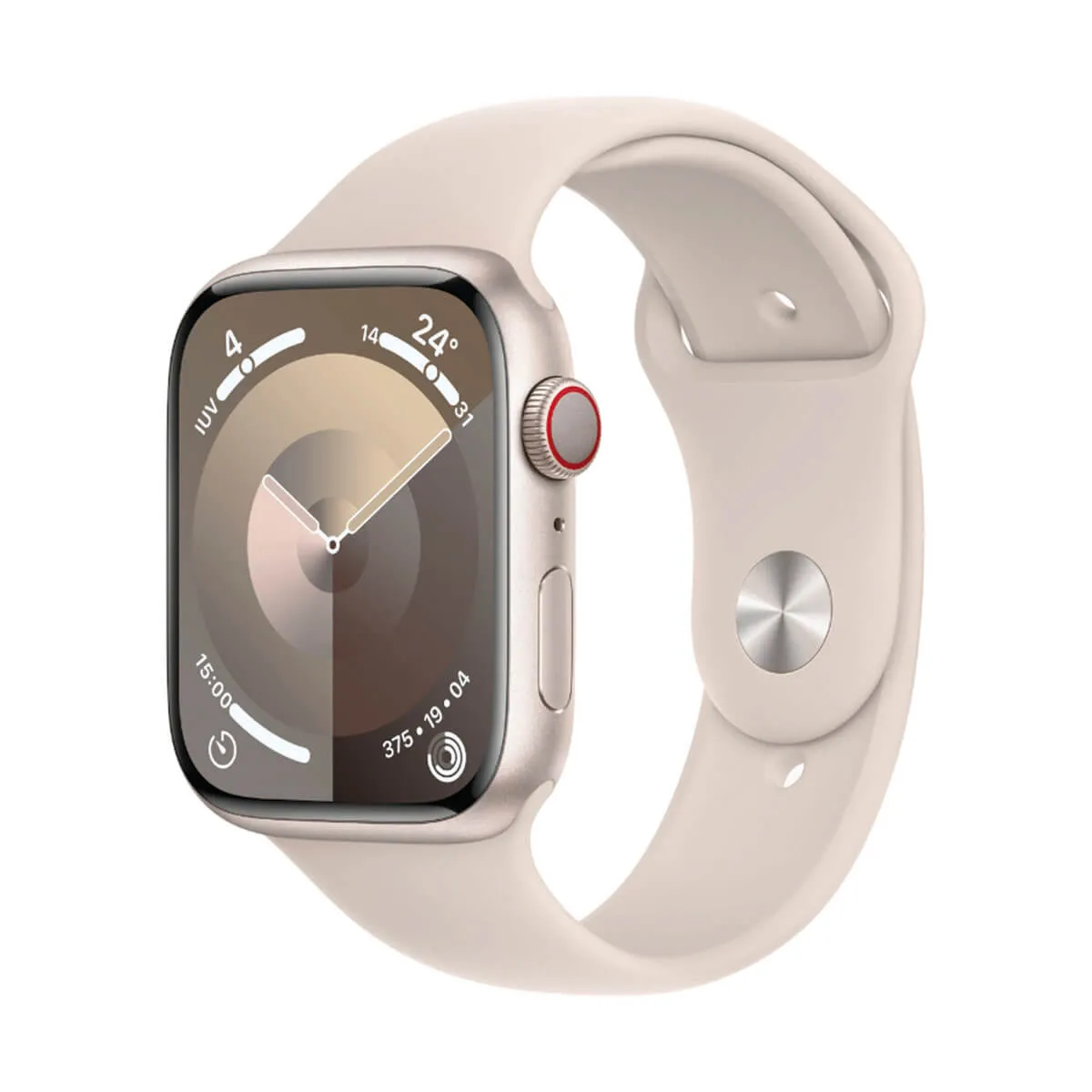 Apple Watch Series 9 GPS + Cellular 41 mm Bracelet Sport en Aluminium et Blanc (Starlight) MRHP3 - Taille M/L