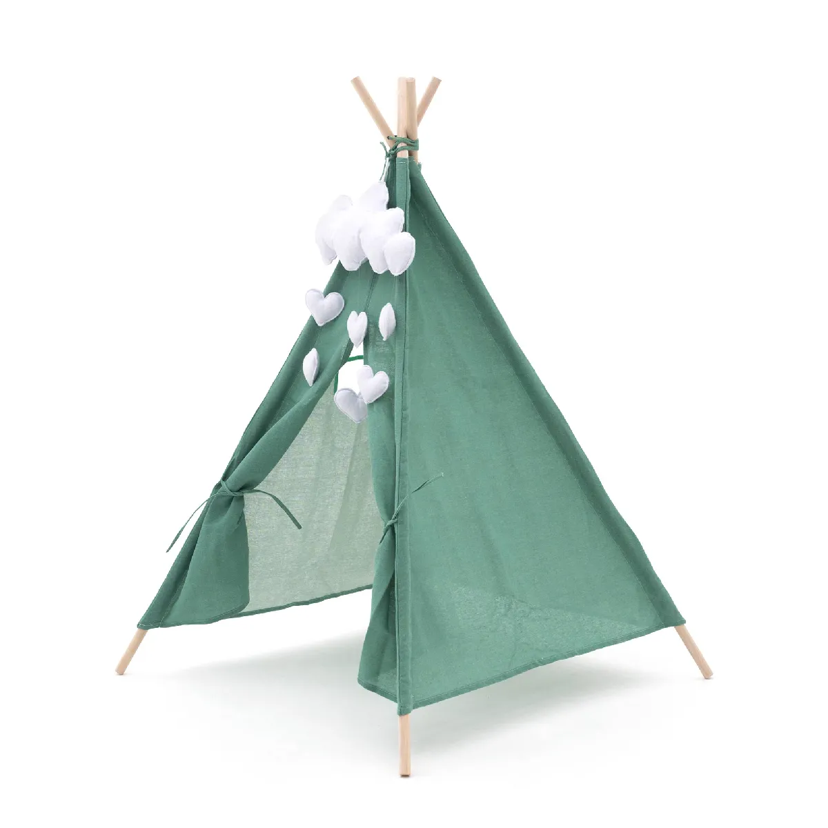 Tipi d'Enfant Montessori Robincool Kalpana 80x80x110 cm Pliable Usage Intérieur et Extérieur Fabriqué en Tissu Vert