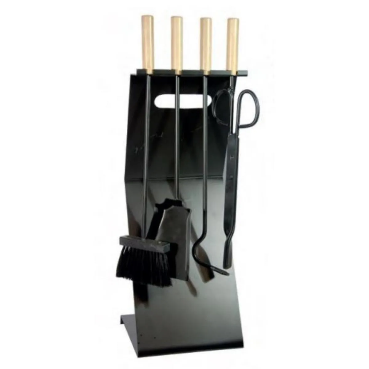 Serviteur/Garniture de cheminée ensembles d'outils pince à feu pelle brosse en fer forgé coloris Noir / Doré - Hauteur 55cm