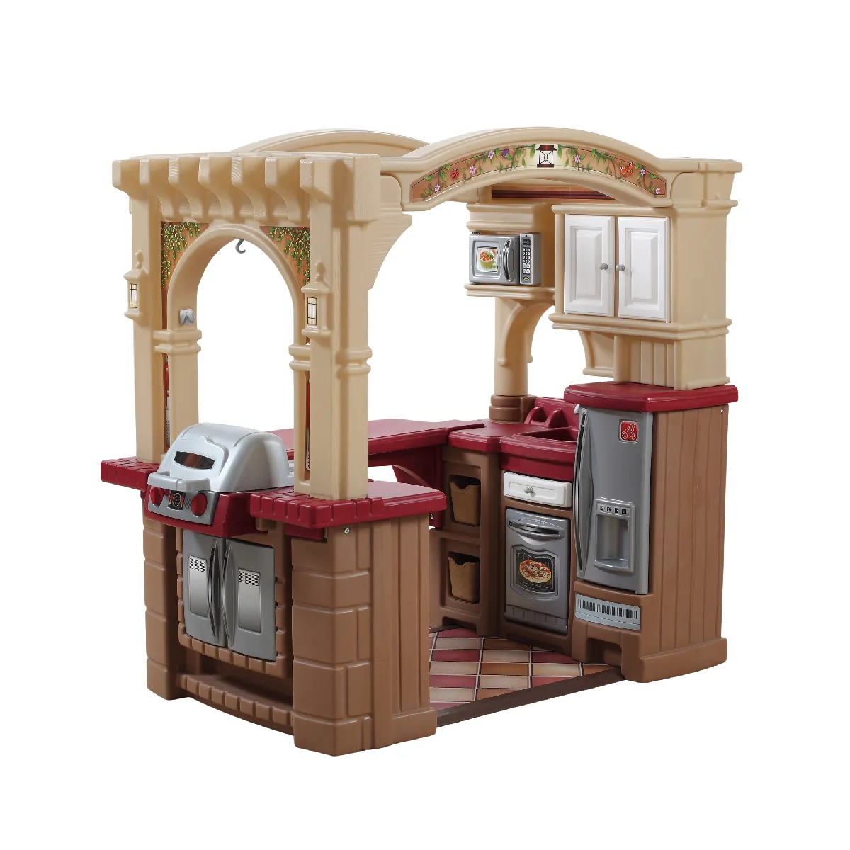 Step2 Grand Walk-In Kitchen & Grill Cuisine Enfant en Plastique - Jouet Cuisine pour Enfants avec Kit d'accessoires de 103 Pièces