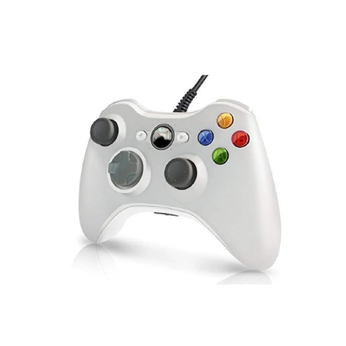 YP Select Manettes de jeu de câble USB de contrôleur filaire compatibles avec la console Microsoft Xbox 360 blanc