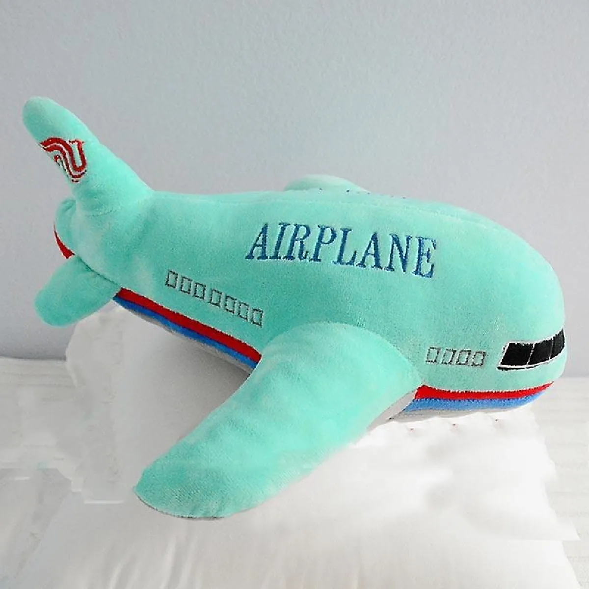 Chat en peluche simulé, amplificateur fusée; Jouet avion, remplissage transport vivant (vert 50cm)